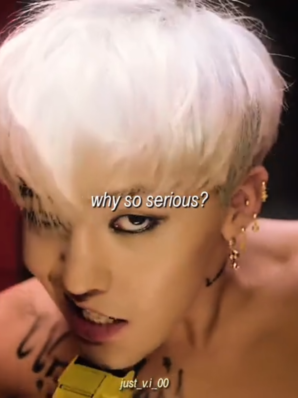 why so serious?  song: crayon by gdragon  [ #4upageシ #gdragon_bigbang #kwonjiyong #bigbangvip #kpopfypシ #gdragon #blowup? #xyzcba #gdragon지드래곤 ]