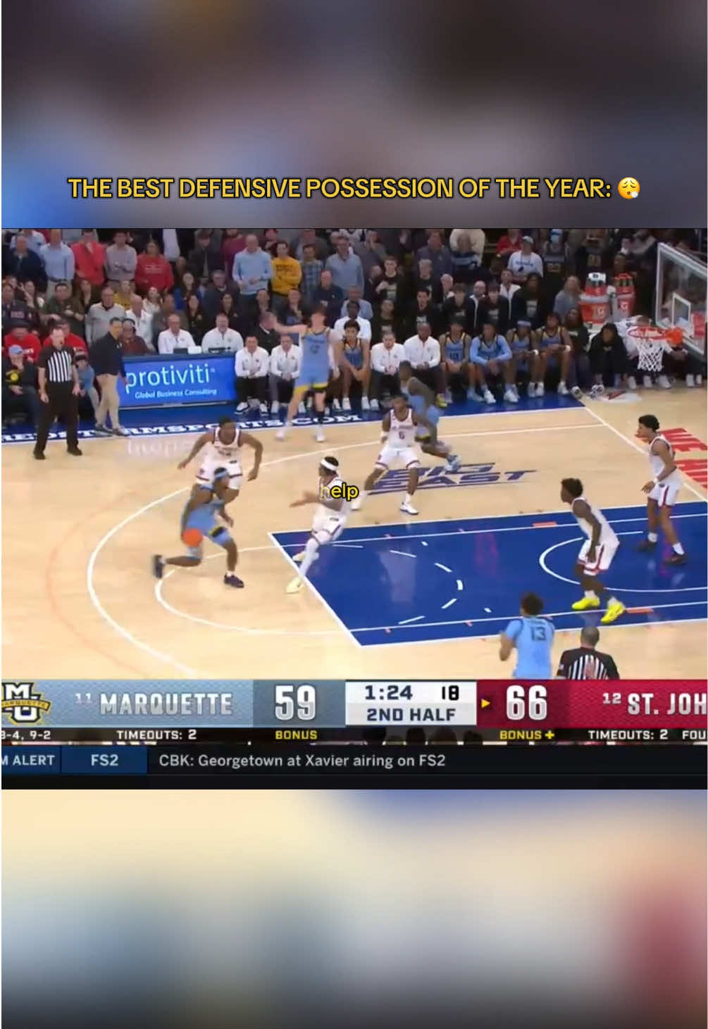 We cannot stop watching this. ❤️ A perfect example of high level college defense. 🔒 St Johns has been locking down this year. Fantastic rotations, multiple efforts, physicality and great teamwork make it hard to score on Rick Pitino’s squad. Sending this to all of our players to make sure they understand what they’ll be facing in the future if they make it to this level 🧠 #basketballcoach #basketballcoaching #teambasketball #collegebasketball #basketball
