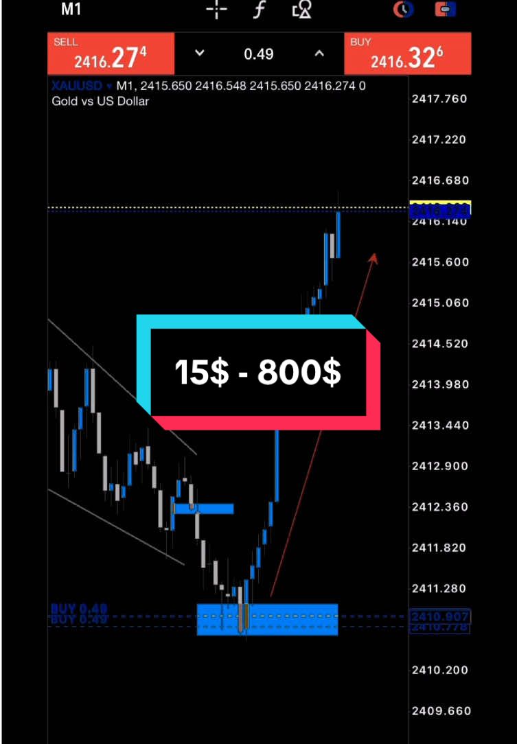 From 15$ to 800$ - 0.001 Trader #forex #forextrading #forexanalysis #fyp #foryou #explore #xauusd 