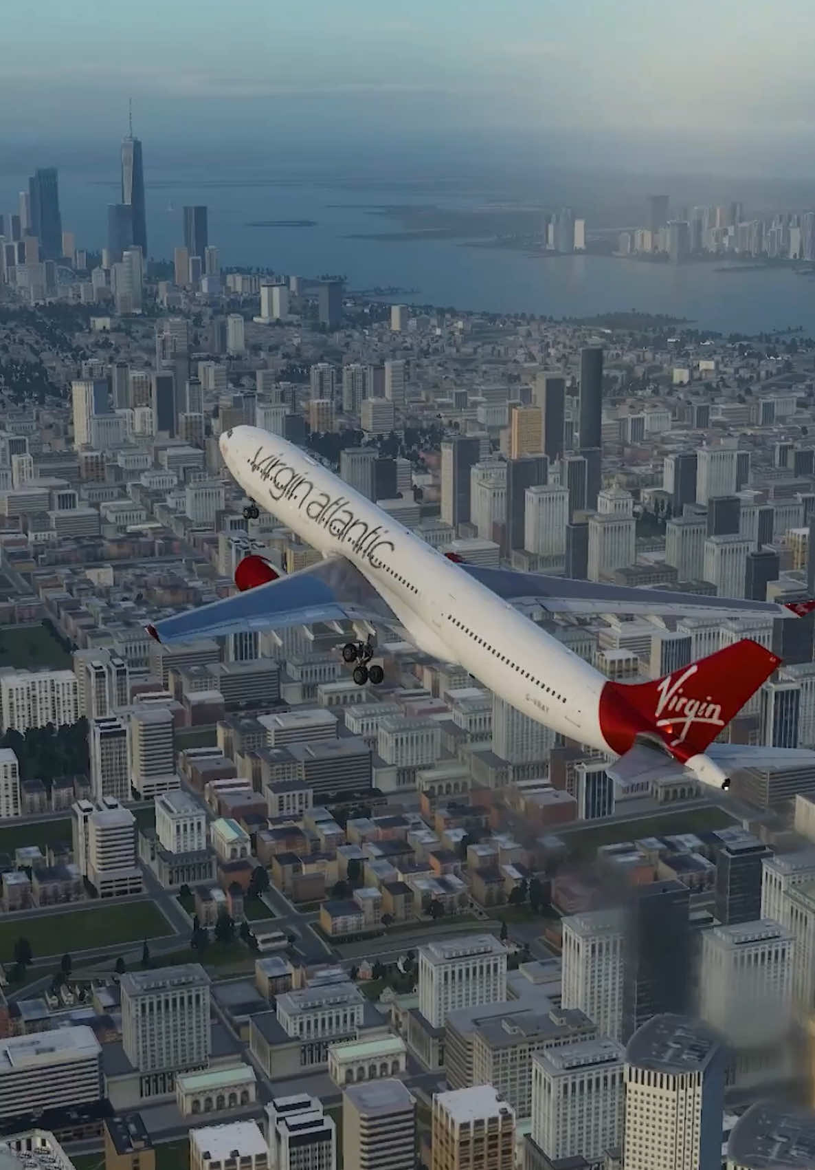 Airbus 330 flight over New York city #creatorsearchinsights #gamesforairplane #BestAirplaneSimulator #planespotting #xplane12 #aviation #massfollowing #flightsimulator 