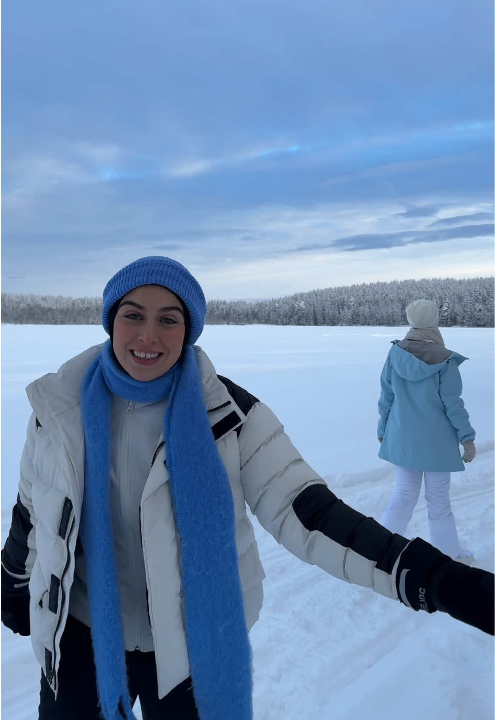 magical mornings 🥹🩵🎿✨❄️⛸️ #finland #lapland #bucketlist #morning #breakfast #snow #ski #winter #holiday #traveltok #hijabi #muslim #sisters
