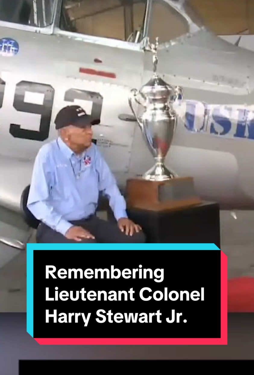 Lieutenant Colonel Harry Stewart Jr., a Tuskegee Airman and decorated WWII pilot who played a key role in advancing civil rights, died at age 100. He earned the Distinguished Flying Cross, downed three German aircraft in 1945 and was part of the Air Force’s first Top Gun team, recognized only in 2022. #harrystewart #tuskegeeairmen 