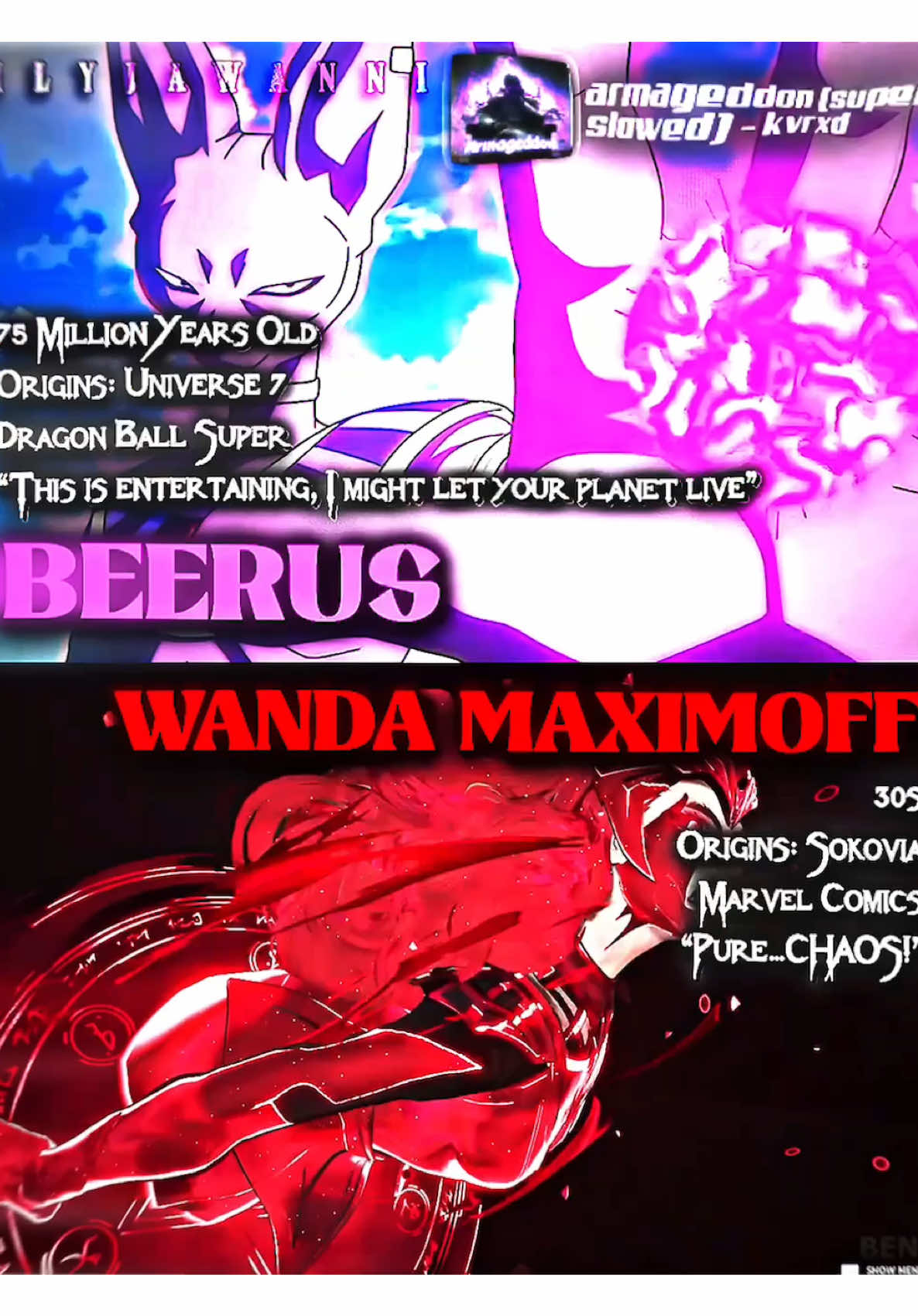 Scarlet Witch vs Beerus || VS BATTLES || #beerus #scarletwitch #marvelcomics #marvel #mcu #marveluniverse #vsedits #vsbattles #vsdebates #vs #dragonballsuper #dbz #dbs #bills #wandamaximoff #wanda #scarletwitchedits #scarletwitchvsbeerus #ilyjawanni #jawanniii  