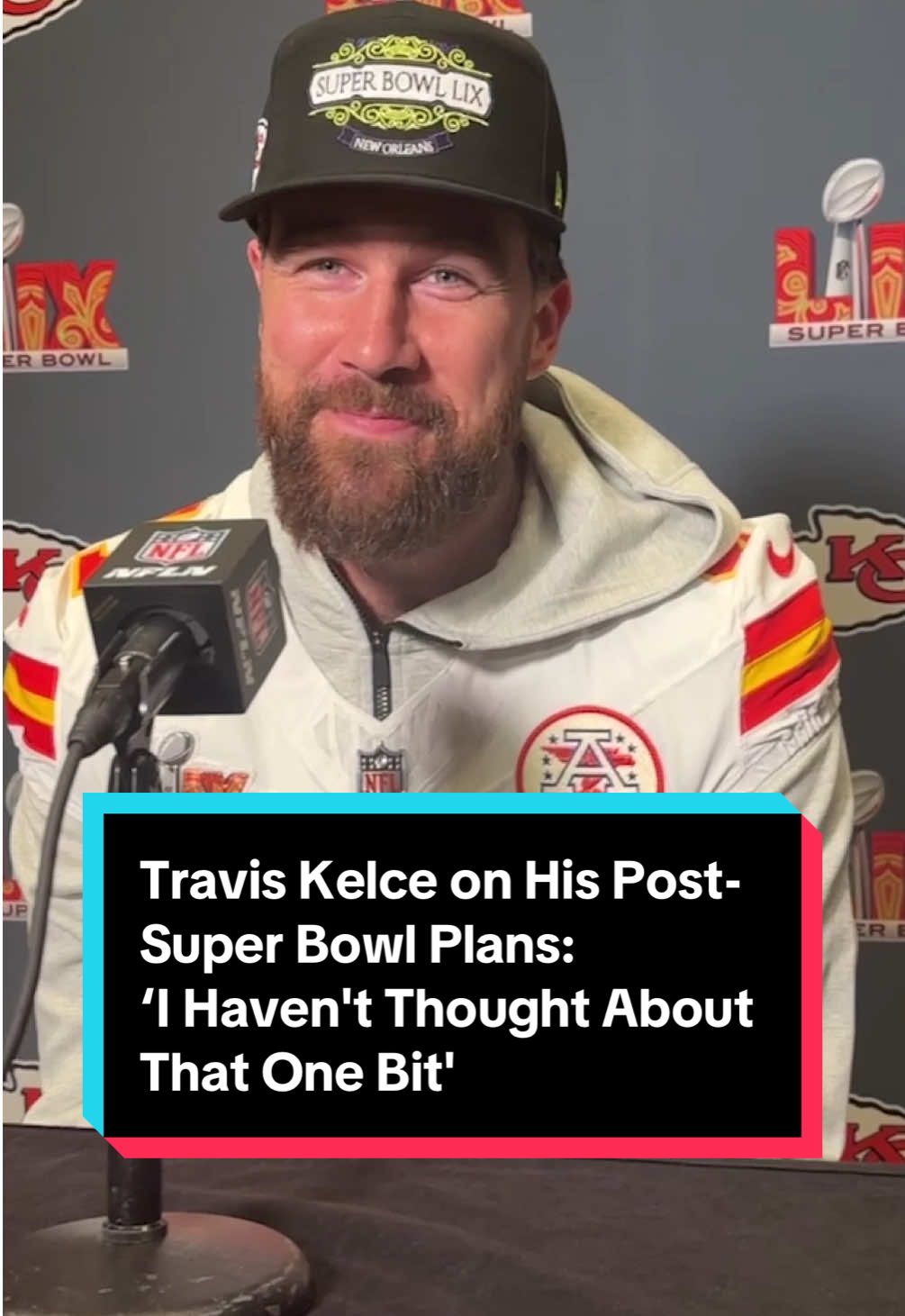 #TravisKelce has his head in the game ahead of the #SuperBowl this Sunday. 🏈 #SuperBowlLIX #Chiefs #KansasCityChiefs 