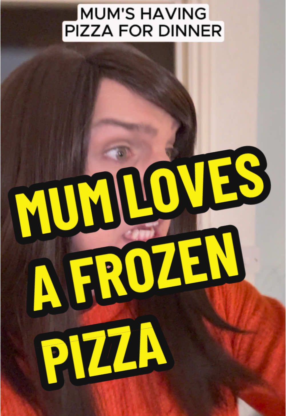 FROZEN PIZZA FOR DINNER 🍕 #mum #pizza #dinnertime #mom #mumsoftiktok #comedysketch #funnyvideos😂 