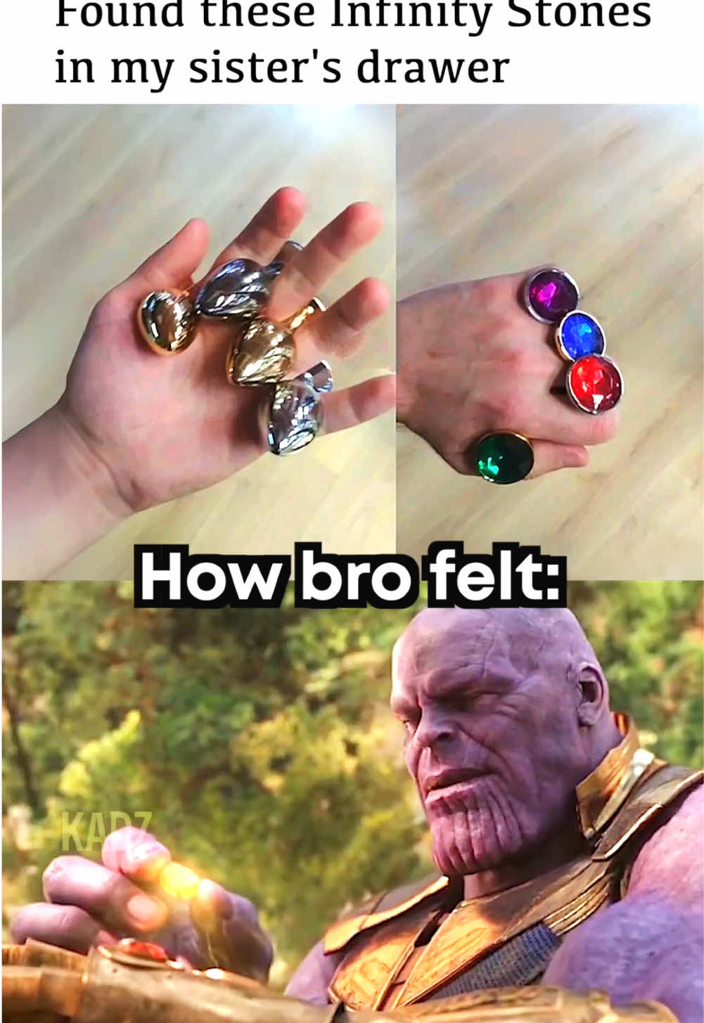 “Infinity Stones” 💀 #meme #memes #thanos #sister