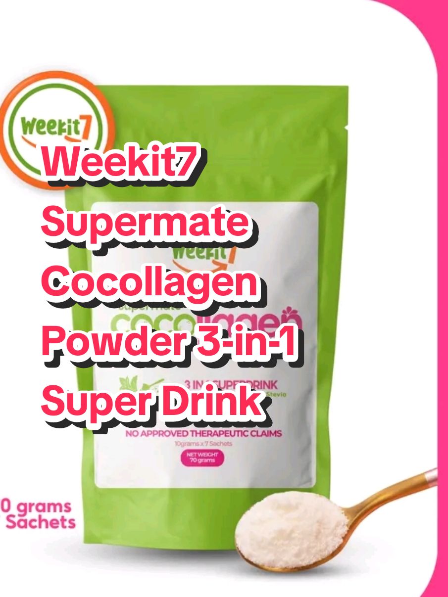 Weekit7 Supermate Cocollagen Powder 3-in-1 Super Drink  Coconut plus Collagen and Stevia  #cocollagen #collagenpowder #beautycollagen #healthylifestyle #weekit7 #fyp 