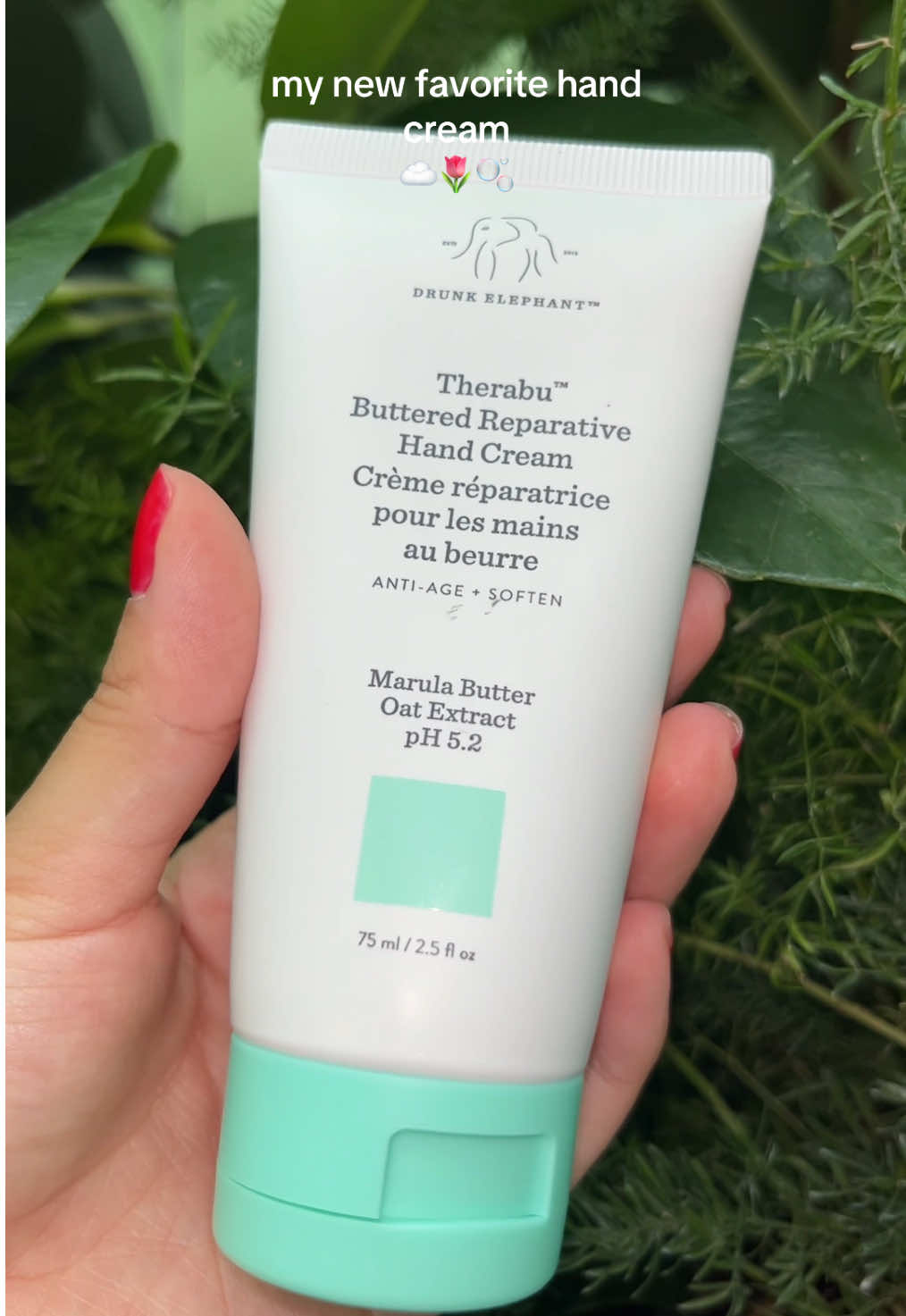 gifted by Drunk Elephant   I an obsessed with this hand cream!! It is soo hydrating and the scent is extremely relaxing!! i’ve been using this daily for the past week since nursing school causes me to have dryyy hands!! i hope they make this in a full size bevause it is amazing! available now @sephora 💝 @Drunk Elephant #drunkelephant #handcream #sephora #sensitiveskin 