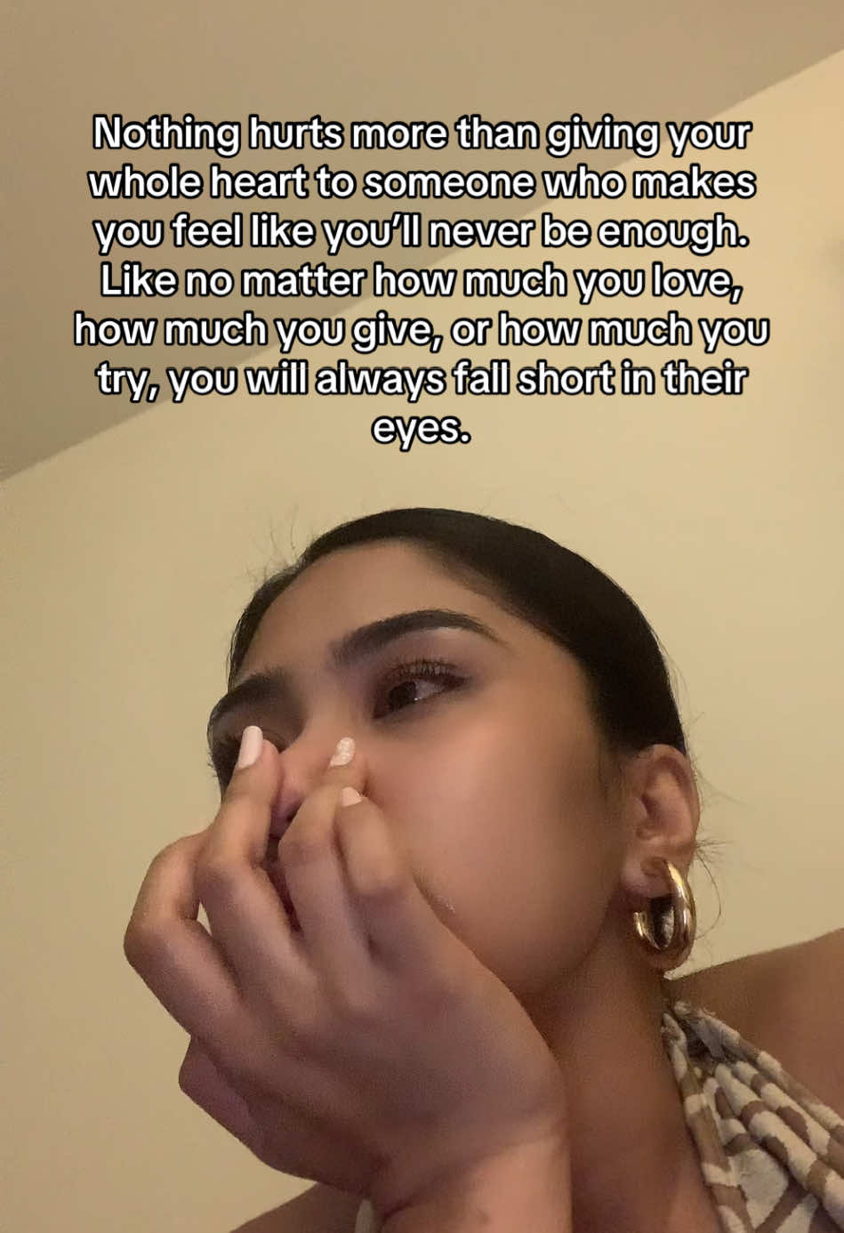 Loving someone who makes you feel never enough is the deepest kind of heartbreak. #fyp #foryou #foryoupage #fypp #heartbreak  #unrequitedlove  #toxiclove  #painfultruth  #sadreality  #selfworth 