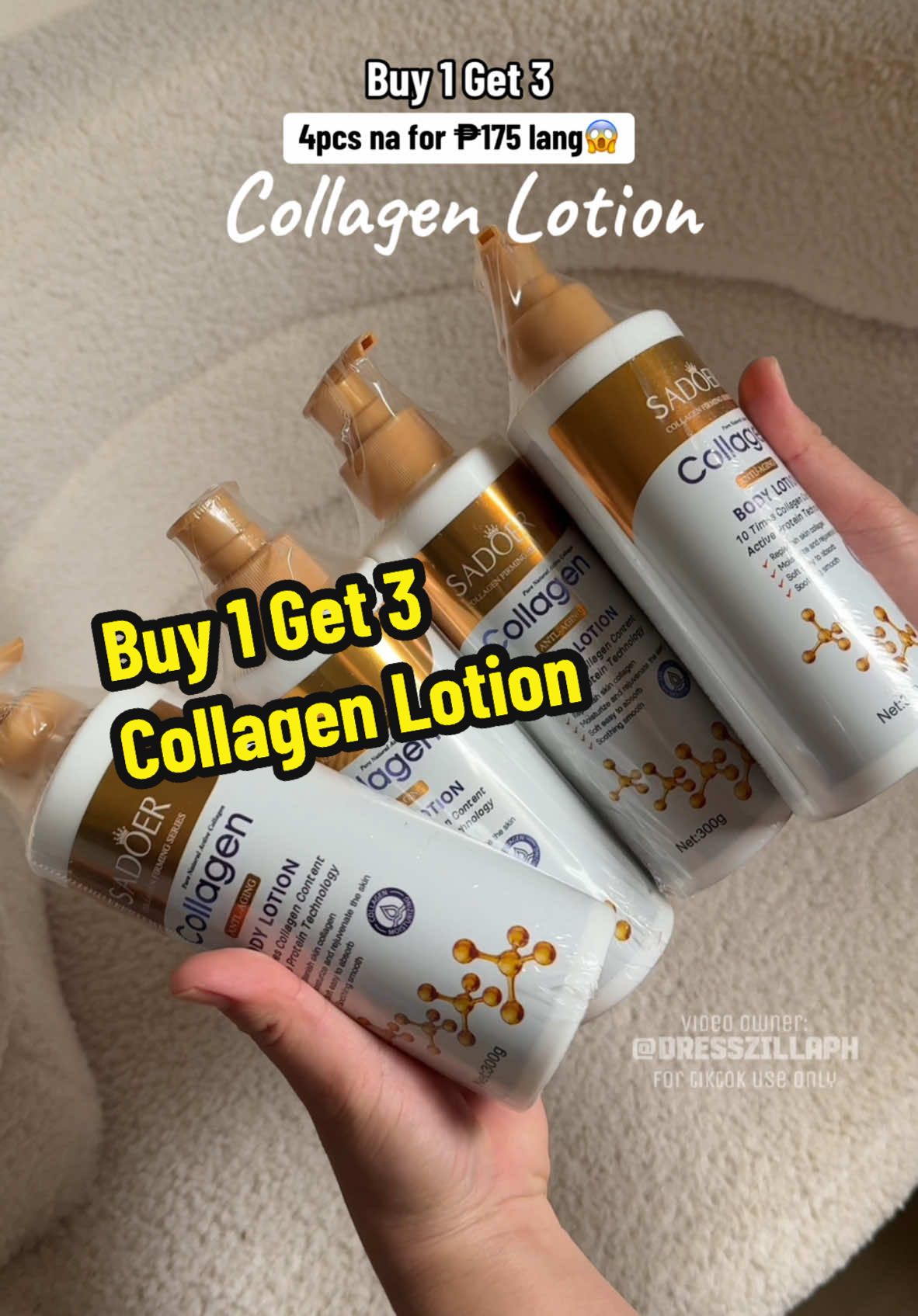 Worth to share kasi 4pcs lotion na ang ₱175 pesos mo! #collagen #collagenlotion #lotion #lotionrecommendation #bodylotion 