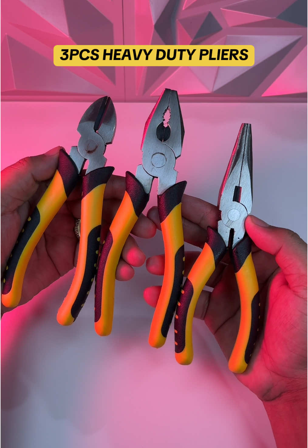 3pcs heavy duty pliers. #pliers #heavydutypliers #toolset #tools #longnose #pliers #wirecutter 