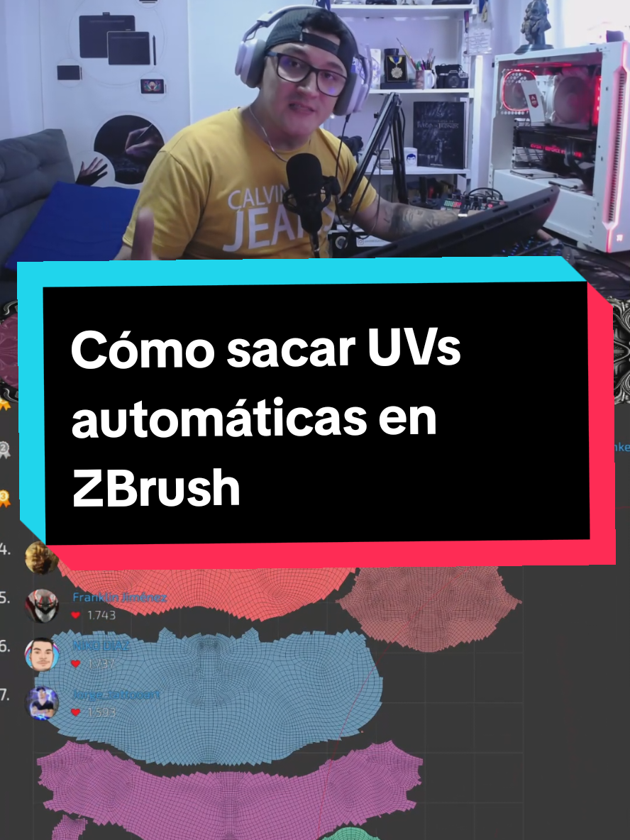 Quieres ser un pro en ZBrush?  mira cómo sacar UVs automáticas!. #LIVEhighlights #TikTokLIVE #LIVE  #creatorsearchinsights #3dprint #3Dmodeling #digitalartist #cgi #animacion #vfx #artistadigital #creativeprocess #techtutorial  #visualeffects #filmproduction #animationtips #3dart #design #behindthescene #protip #viralvideos #tiktokart #3danimation #zbrush #cine 
