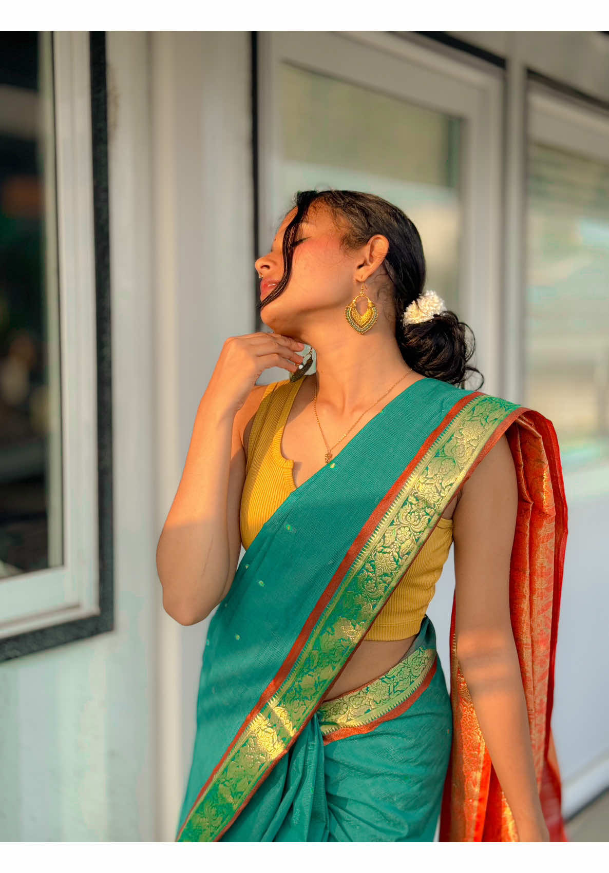 Embracing Tamil elegance with a touch of timeless charm! ✨🧡🪔 #TamilBeauty #SareeGrace #charmingvibes #pongalcelebration #university #unilifebelike #fypシ #trending #kdu #onemillionaudition #fypシ゚viral 