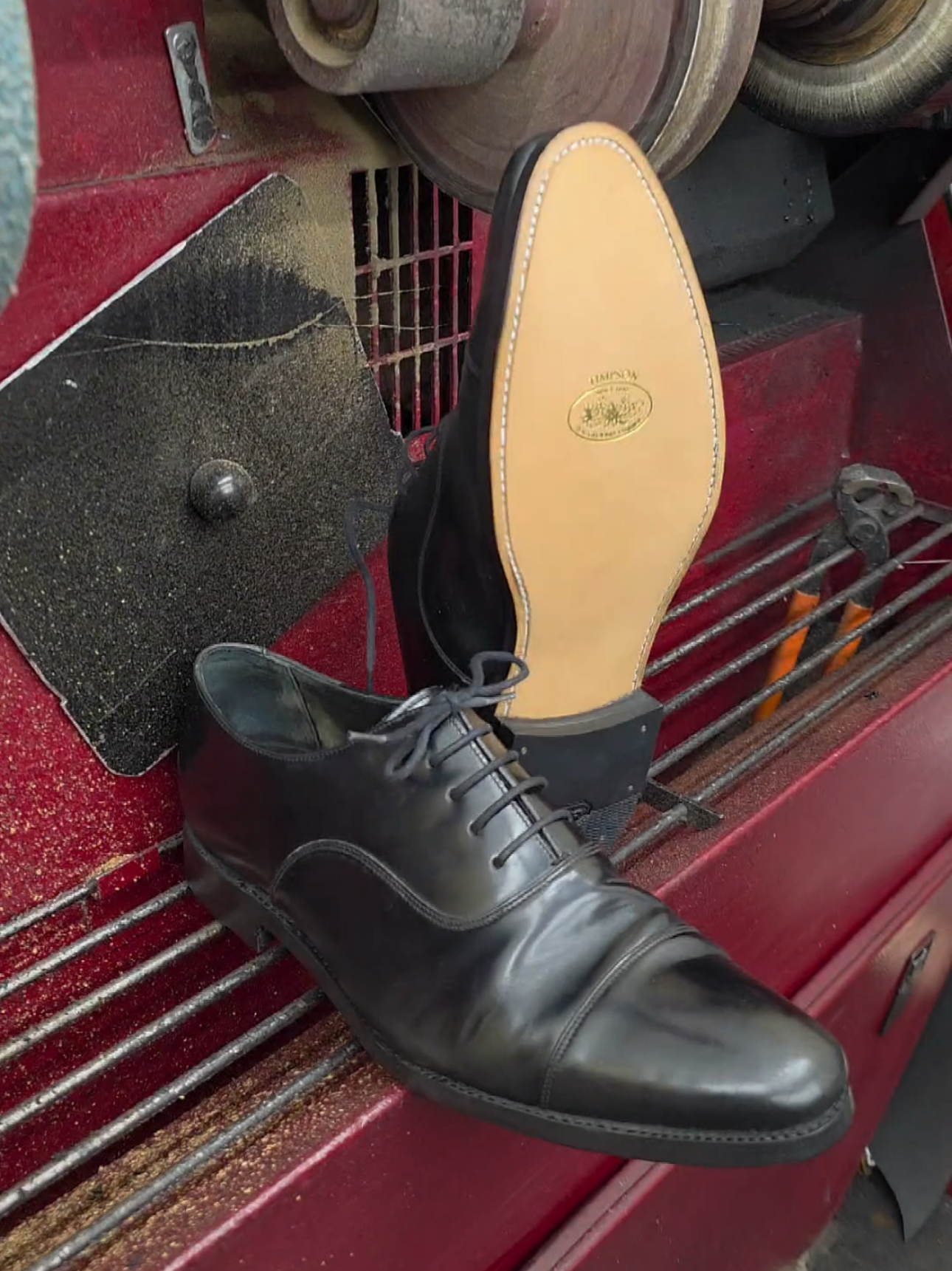NOTHING BEATS a new LEATHER SOLE! #shoerepair #restoration #repair #cobblerg #loake #craft 