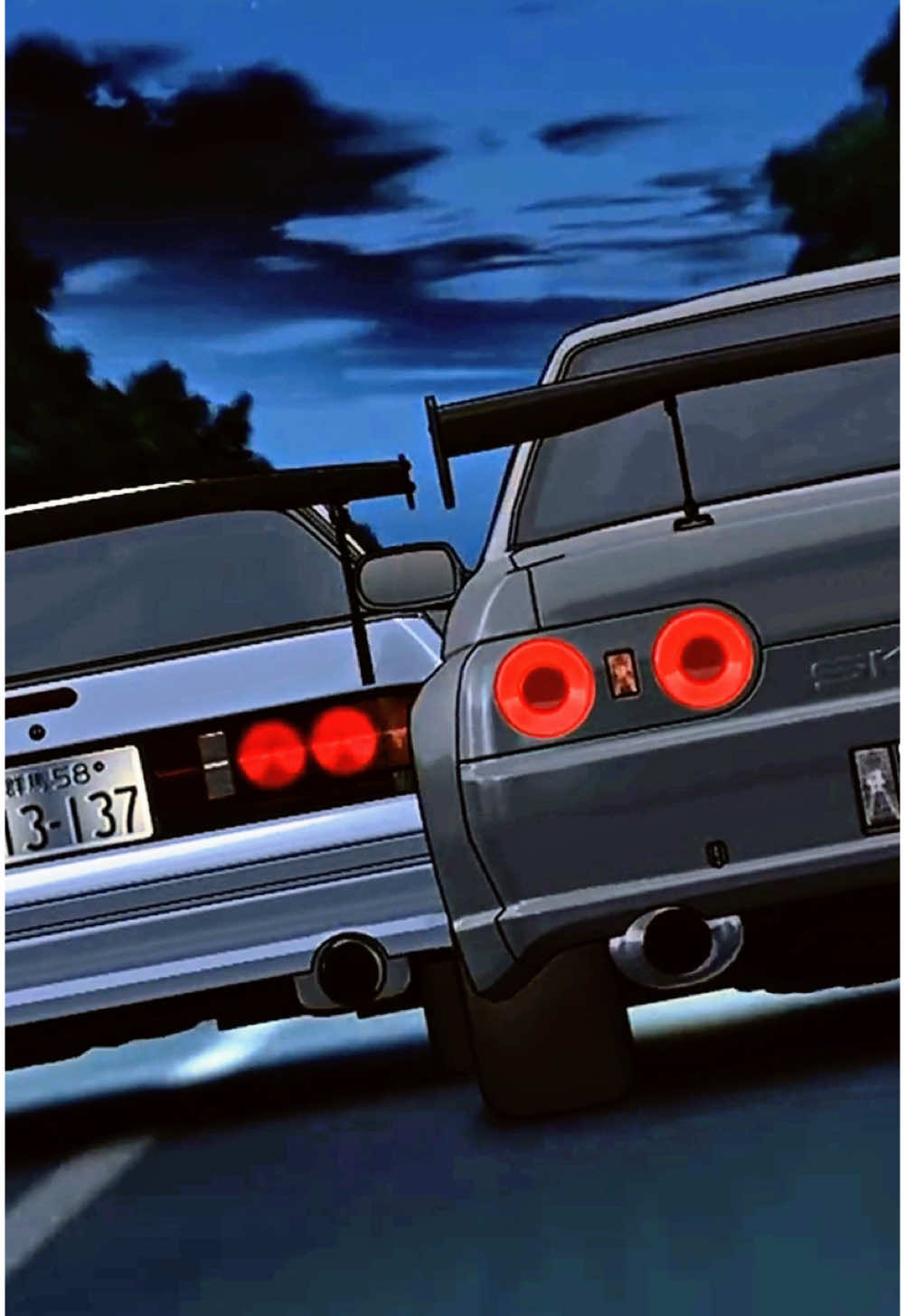 La faucheuse contre la comète blanche #initiald #edit #initialdedit #anime #animeedit #mazdarx7 #skyliner32 #ryosuketakahashi 