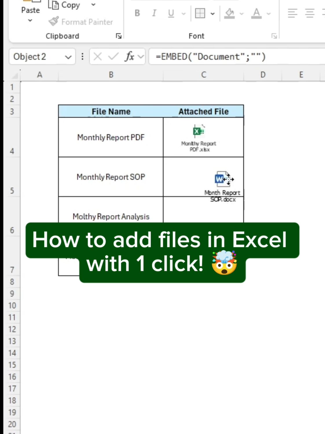 How to add files in Excel with 1 click! #excel #shortcuts #spreadsheet #budgettracker #exceltutorial #fyp 