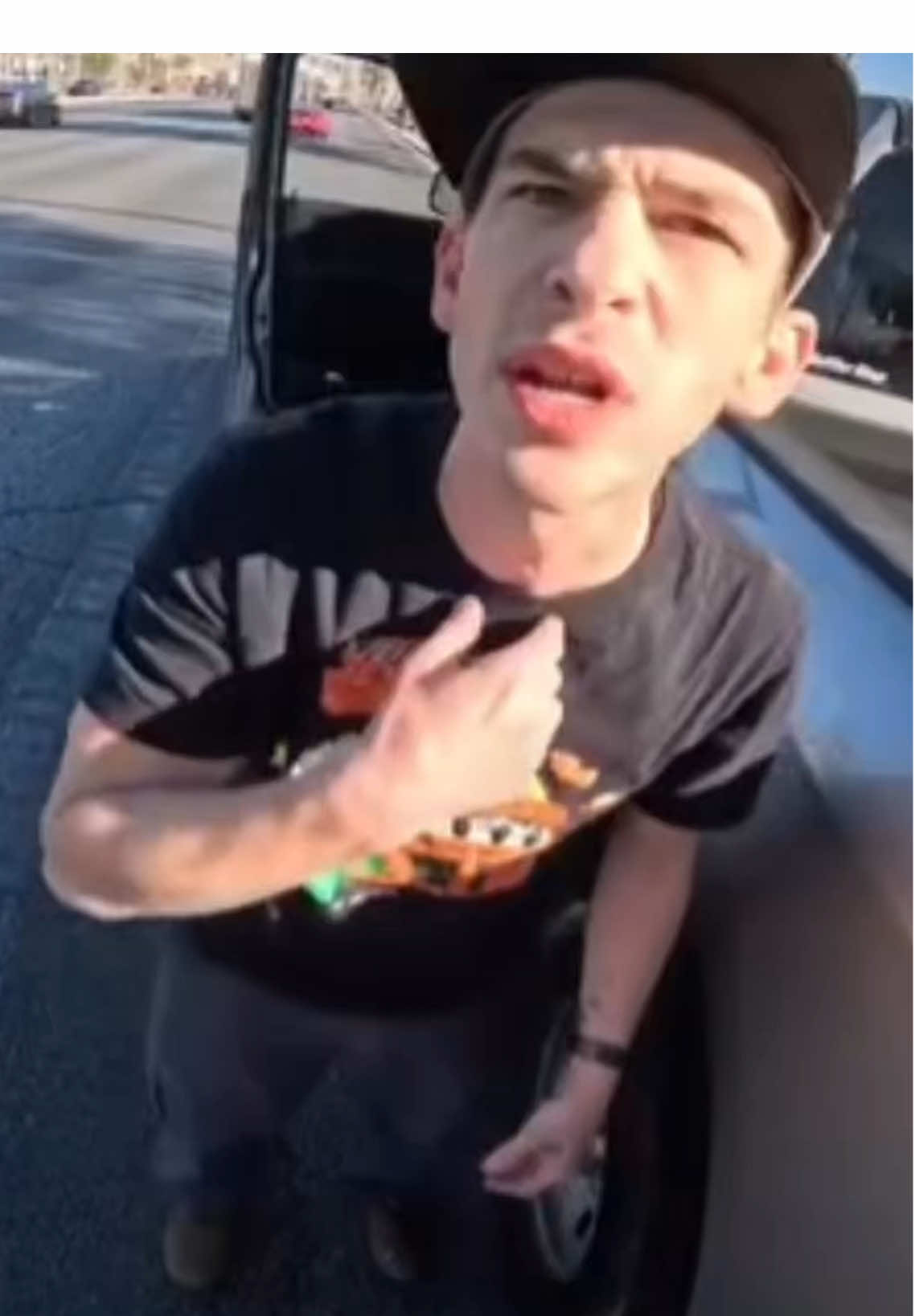 Angry Truck Driver Brake Checks Rider Then Tries To Fight Him | @ghostboy.s1k on IG #motorcycle #angry #crash