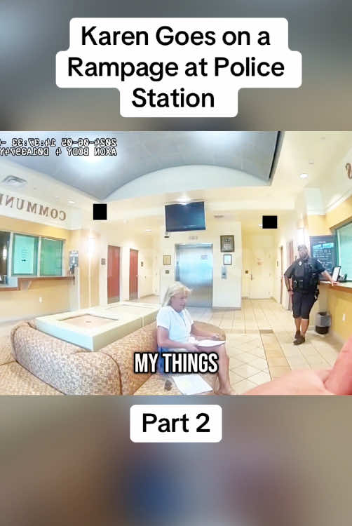 Karen Goes on a Rampage at Police Station #cops #copsoftiktok #police #policeofficer #bodycam 