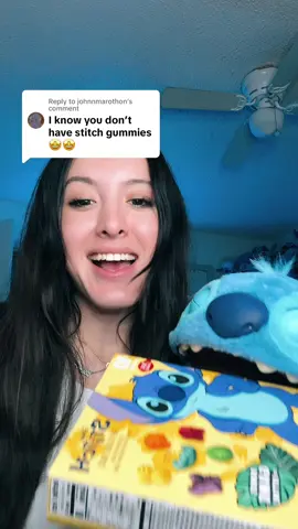 Replying to @johnnmarothon trying the brand new stitch Gummies🫣😊 #fyp #liloandstitch #bestfriend #viral 