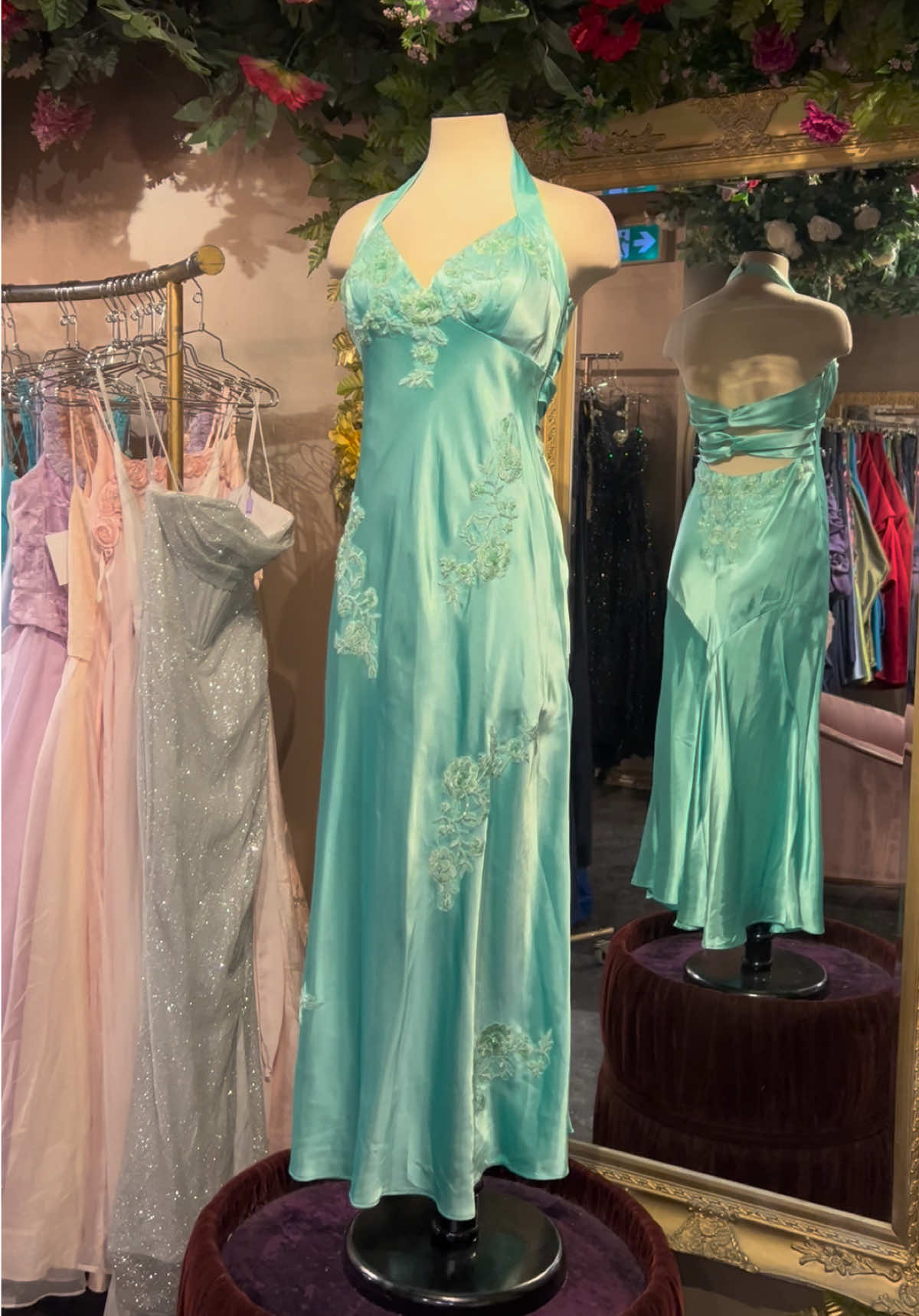 Book your prom fitting today! ✨ Spots are filling up fast, but our style hosts would love to help you find your dream dress 💫  #prom #promdress #teal #torontostyle #elegantstyle #vintagefashion #vintagestyle #fantasy #mermaidcore #aestheticdress #outfitinspo #whimsical #vintage #styleinspo #princesscore #promnight #seniorprom #halterdress 