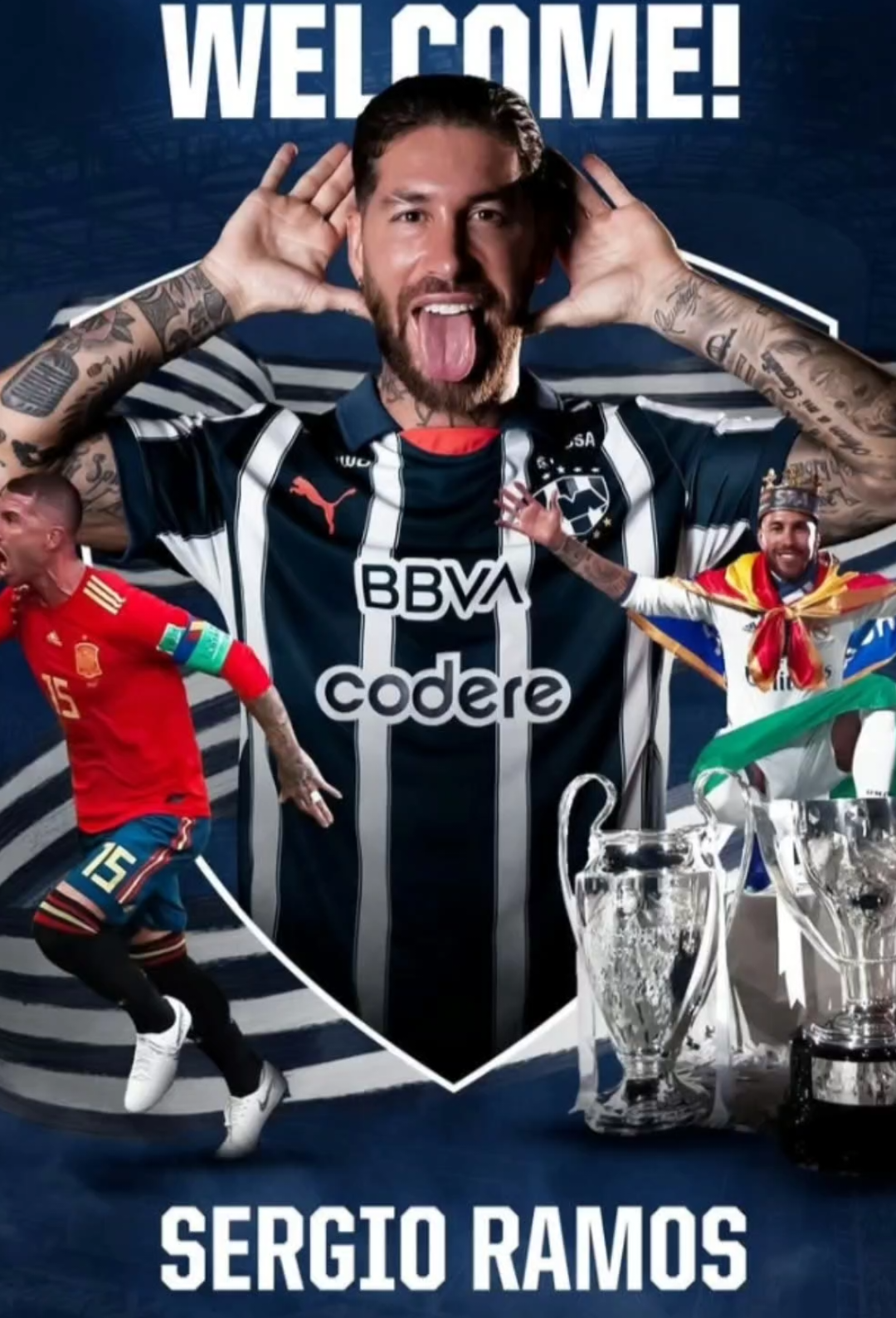 Sergio Ramos llega al club de fútbol Monterrey  #sergioramos #sergio #ramos #monterrey #fyp #parati 