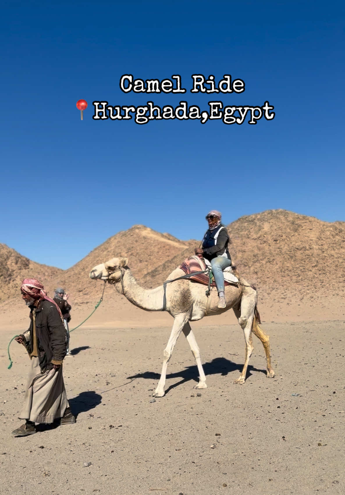 “Experiencing the magic of a camel ride in Hurghada! 🐪✨ Respecting these incredible animals while enjoying a journey through history. Did you know? Camels were the first transport service in the world! 🌍🚶‍♂️ #CamelRide #HurghadaAdventures #RespectAnimals #TravelBackInTime #DesertJourney #FirstTransport #EgyptExperience”