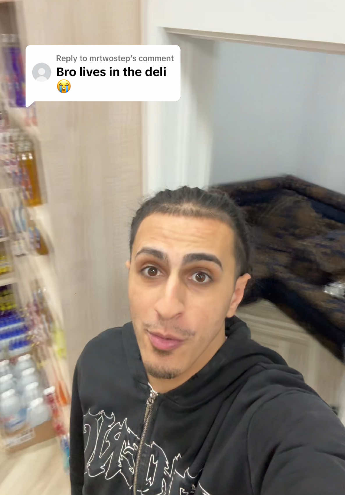 Replying to @mrtwostep living in the deli ain’t too bad 😭