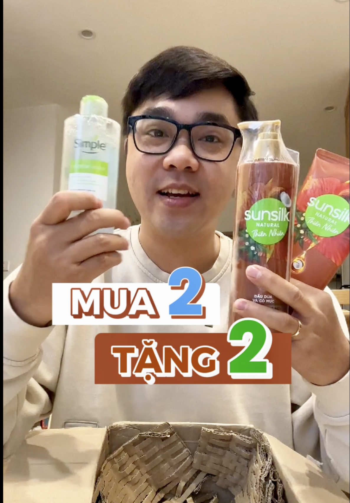 Combo gội xả Sunsilk tặng nước tẩy trang simple 200ml #thanhbinhreview #dealhoi #sunsilk 