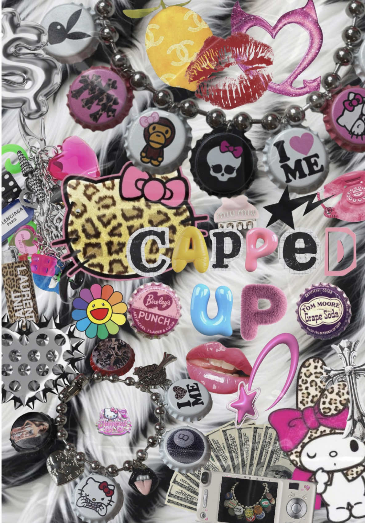 5 star bapesta necklace 16” 🦄🎀💖🫧 available to purchase – linked in bio! (only ONE available) — #bottlecap #DIY #hellokitty 