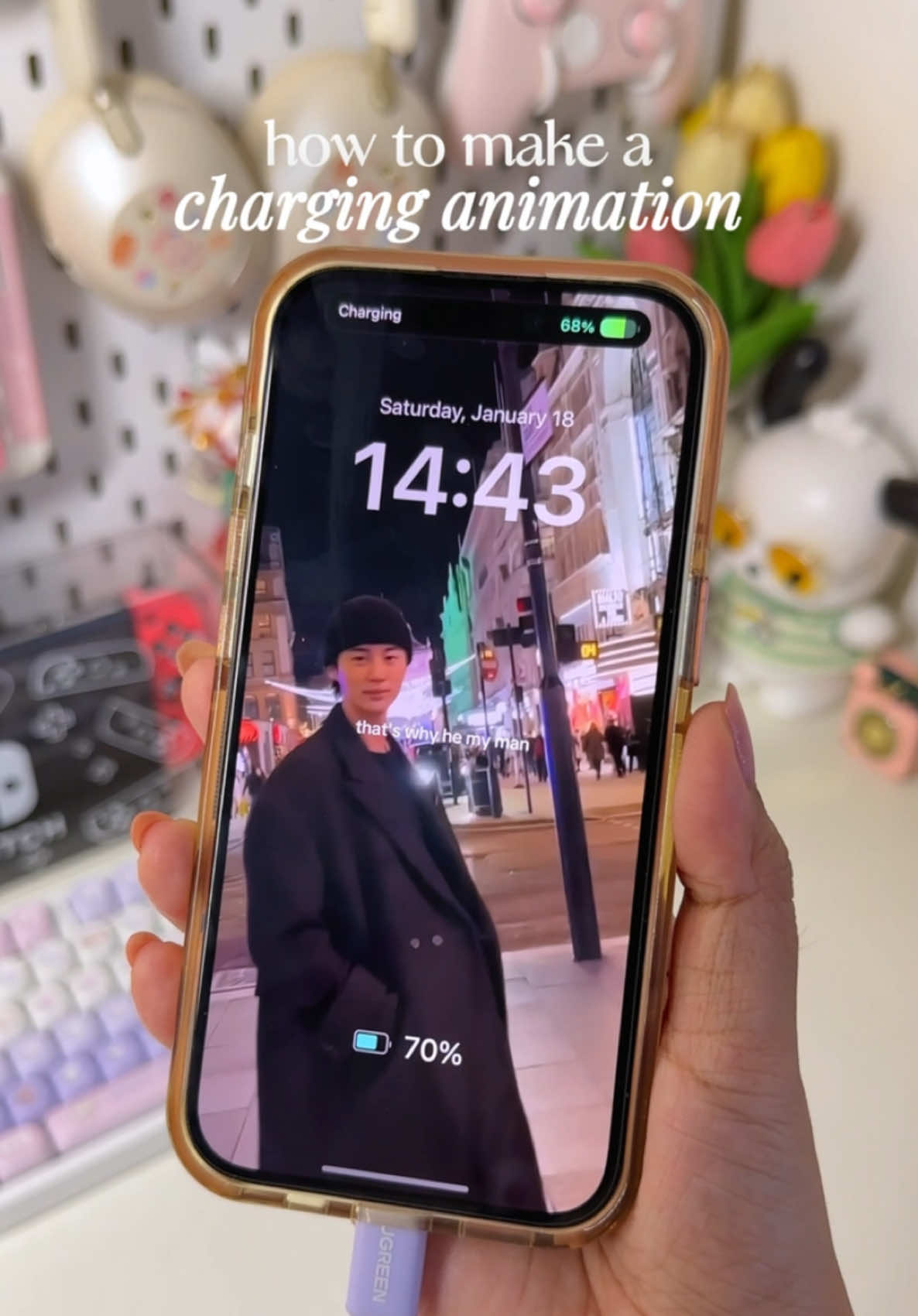 Replying to @mochi here’s a quick tutorial on how to make a charging animation on your iPhone using @iScreenApp 🥰💫✨ hope this helps you! #charginganimation #iphonetricks #tutorial #animation #iscreen #fyp 