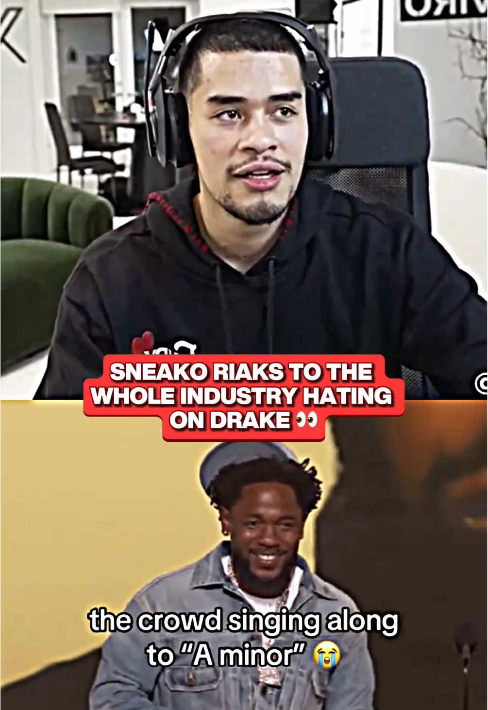 Sneako reacts to the whole industry singing Kendrick Lamar’s song at the Grammys and hating on Drake 👀 Thoughts❓🤔