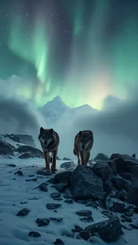 #aigeneratedvideo #aurora #northenlights #wildnature #graywolf 