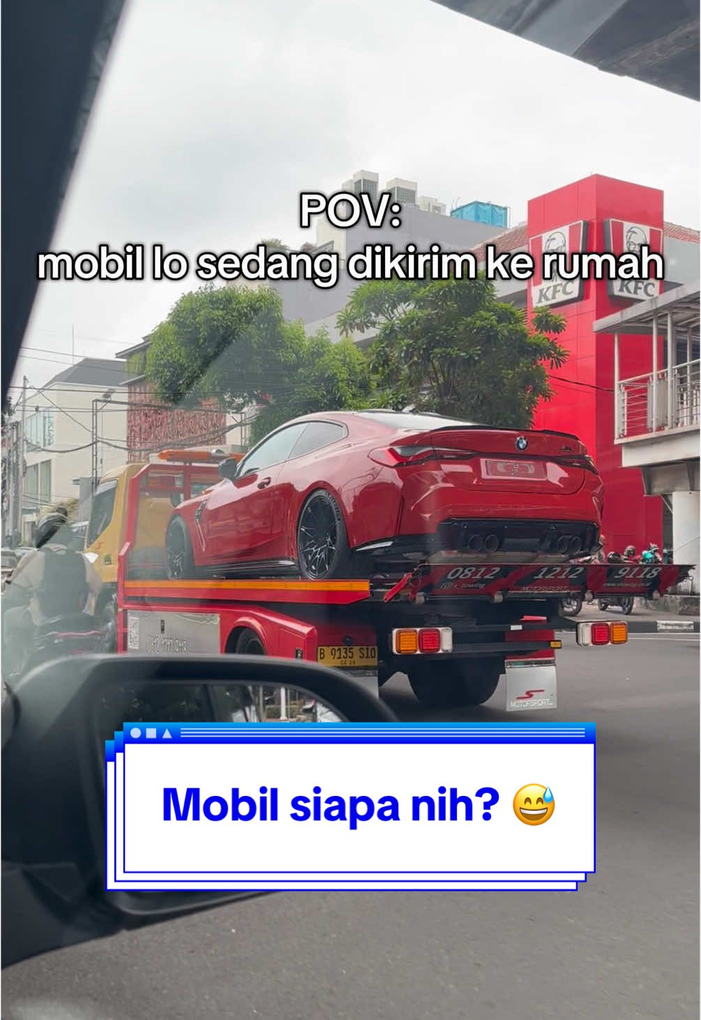 Jujur siapa yg abis beli mobil nih lagi ditowing? 😅 #m4 #bmwm4 