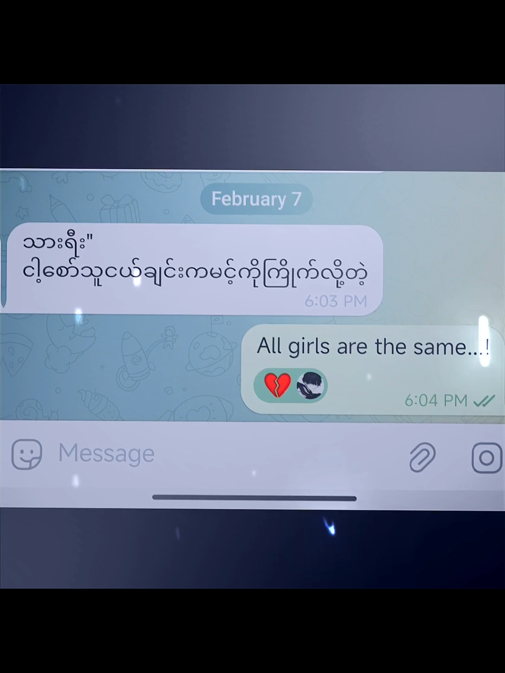 All girls are the same..!🥀#tiktok #foryou #foryoupage #fypシ #pageforyou #crd #စာတို 
