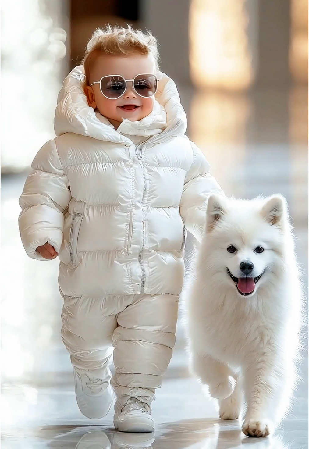 Adorable Baby and Animal Fashion Show🦮🐶 #baby #cutebaby #babyvideos #babydance #babyshorts #AI #Runway #fyp #viral #kawaii #BabyFashionShow #ForYou #bebe   