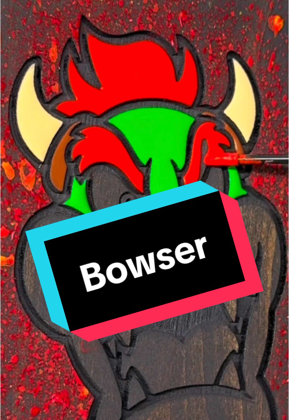 Satisfying Bowser #satisfying #art #paint #woodworking #asmr