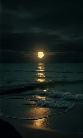 Beautiful Moonlit Night #oceanlife #ocean #stressfree #relaxing #aigenerated #ai #moon 