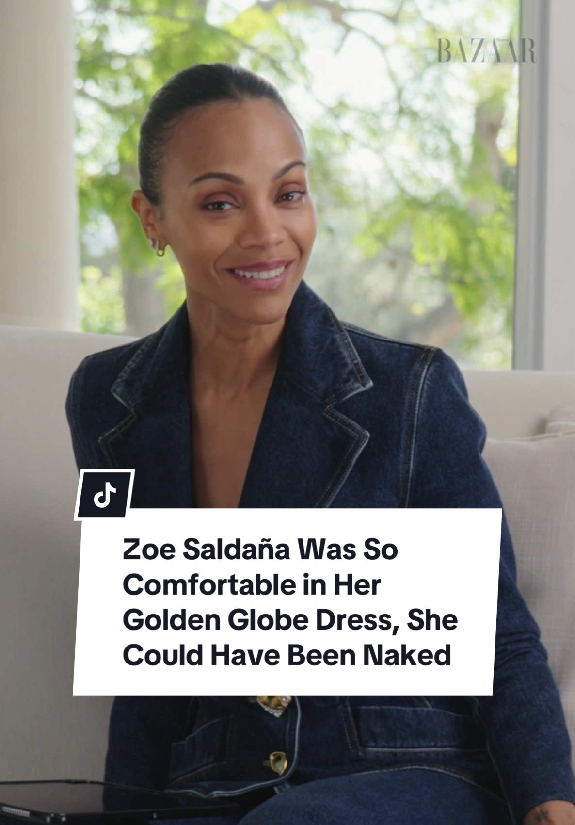 A historic dress for a historic win. #ZoeSaldana #GoldenGlobes 