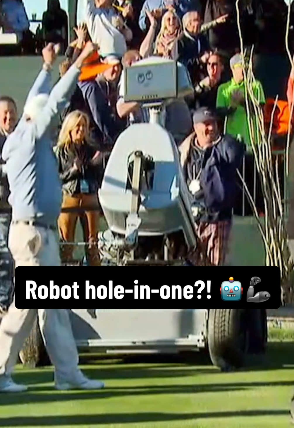 You never know what you’ll see at the WM Phoenix Open. #TOURVault #PGATOUR #golftiktok #golf #robot #ace #holeinone #phoenix #arizona 