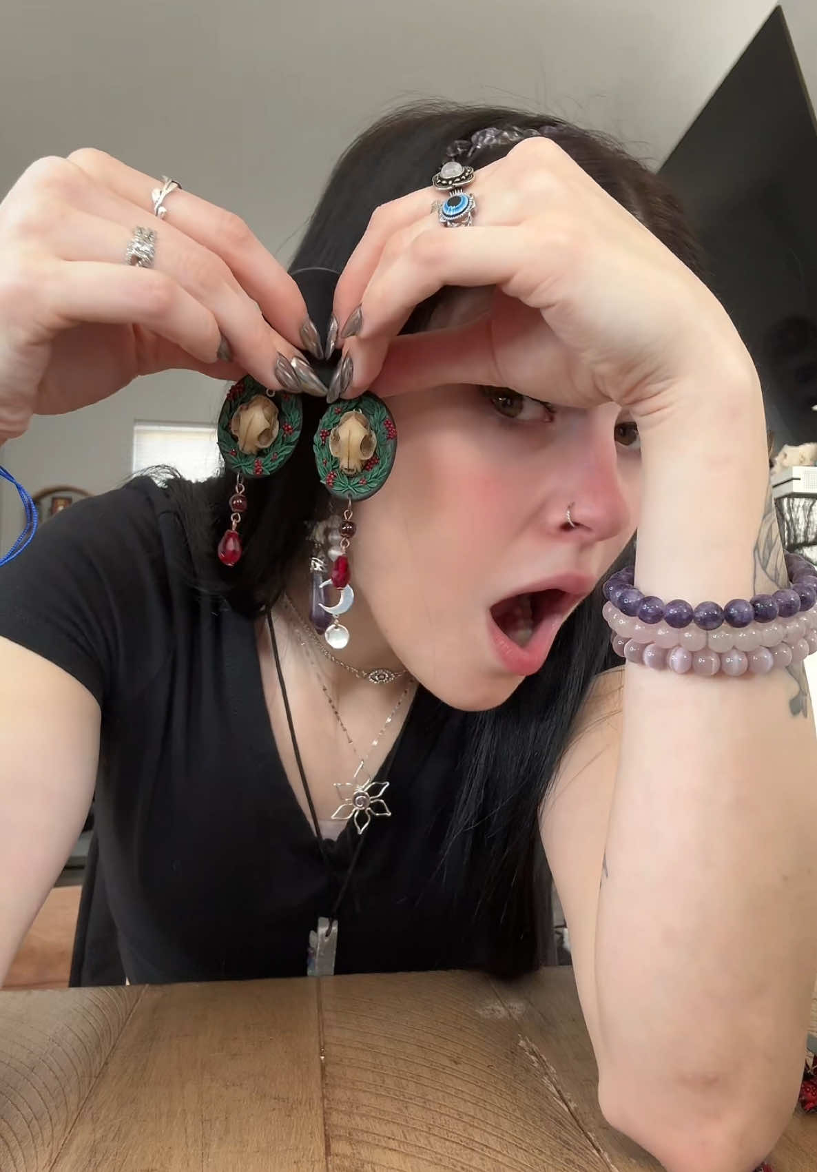 These HANDMADE PIECES ARE 20/10 STONNANG @PolymerclayWitchcraft I am absolutely obsessed. You are so beyond talented. Everything is perfect. I will definitely be getting more. Her insta is also @ polymereclay_witchcraft ❤️🖤 ##fypシ゚viral##mysteryjewlerygirl##foryewwww##fyp##mystery##jewlery##crystals##trendingvideo##accessories##unboxingvideo##mysterybox##supportsmallbusiness##handmade##darkacademia