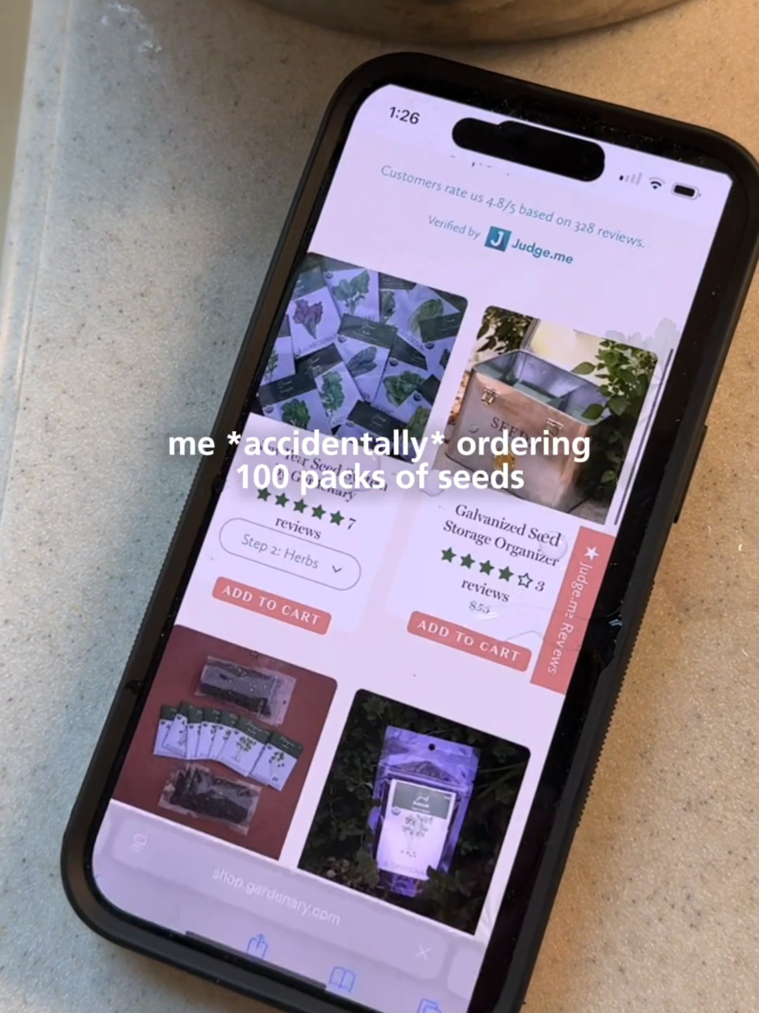 This seems to just keep happening 🤣 Anyone else???  I guess my phone is just as excited as I am for our brand new seed collection launching SOON 👀 Go to my bio to get on the waitlist so you can make sure you get your hands on the seeds I can’t wait to use all year long in the garden!  This 2025 Seed Collection is almost ***80**** varieties of plants – everything from fruits and veggies to herbs, greens and flowers. 🥬🍅🌿 All organic, easy to grow in any zone, and handpicked for AMAZING harvests in a kitchen garden.  I can’t WAIT for you to get these for your spring garden. #garden #plants #gardening #seeds #meme #funny #momlife