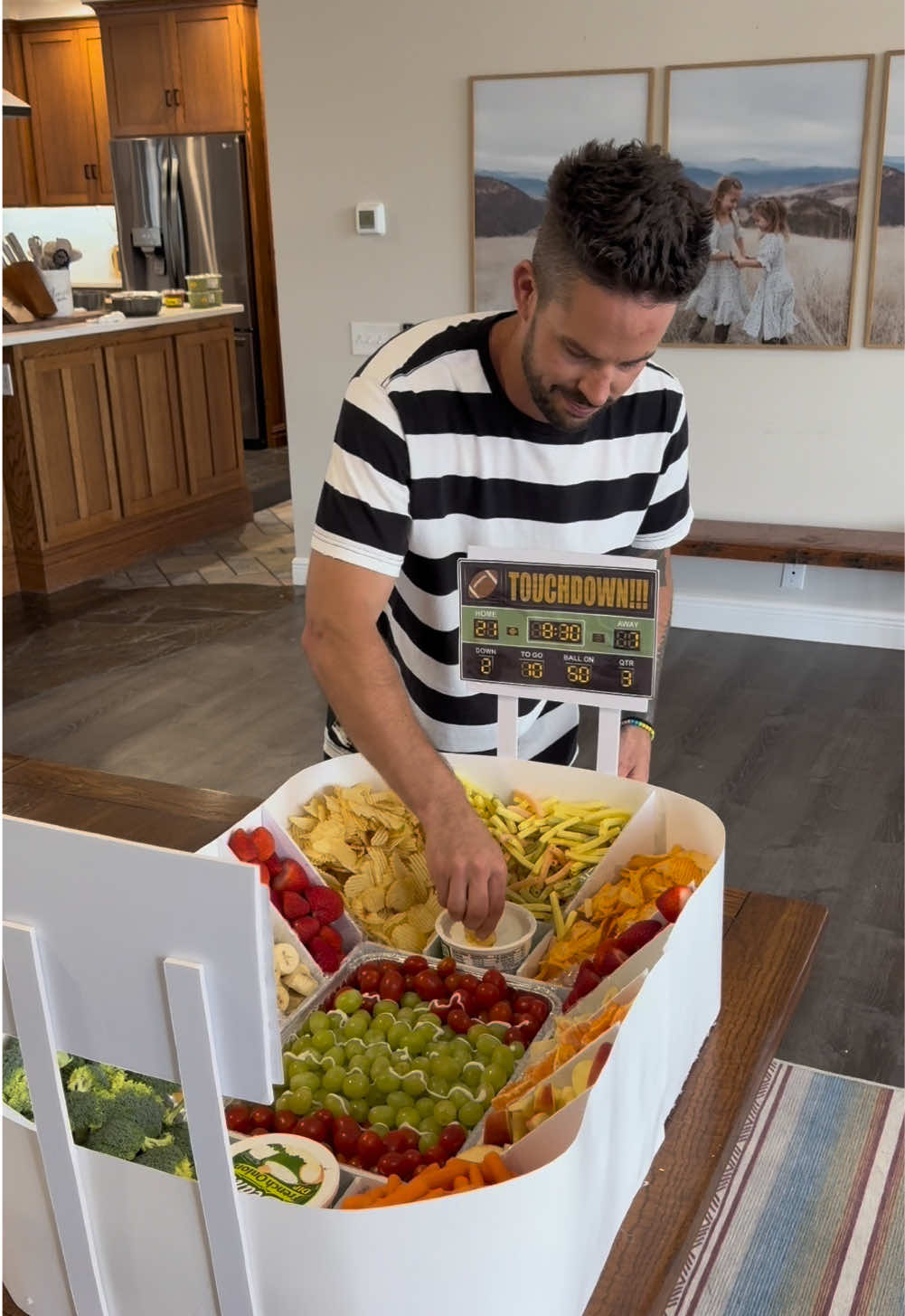 I mean, what did she expect to happen? 😉 I made this last year, think I should try to build a better one this year? #snackstadium #SuperBowl 