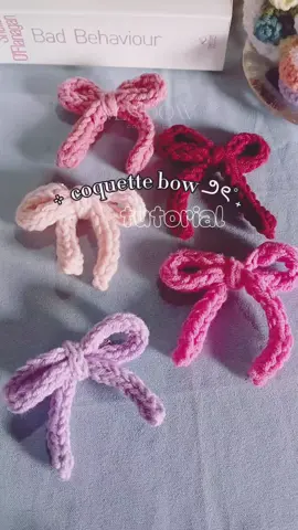 HERE'S HOW I MAKE MY COQUETTE BOW KEYCHAIN & HAIR CLIP ౨ৎ˚₊  • • • Pattern from: @xuxucrochet 🎀 #MeadowCollection #crochet #coquette #crochettiktok 