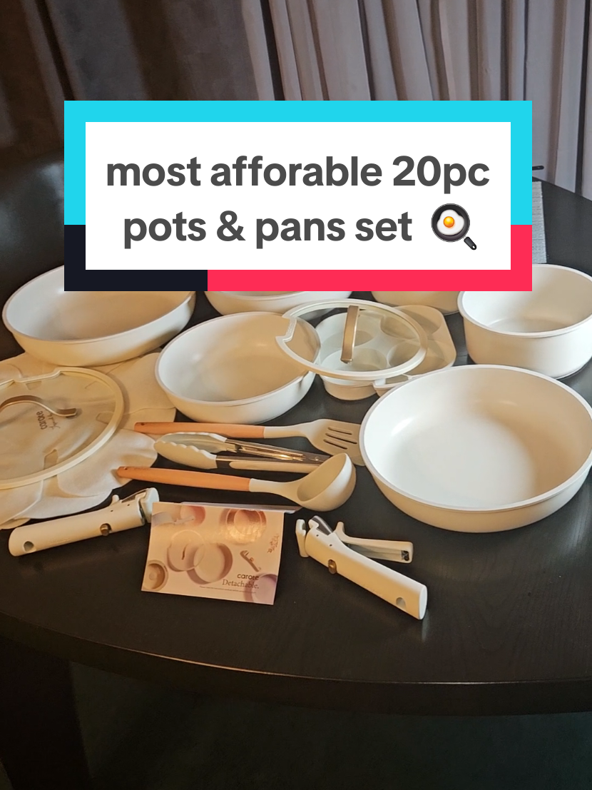 the ✨️most afforable✨️ Carote 20pcs nonstick cookware set. best pots & pans we ever purchased 🍳 #nonstickpans #cookware #kitchenfinds #potsandpans #kitchenmusthaves #tiktokshoploveatfirstfind @Carote USA 