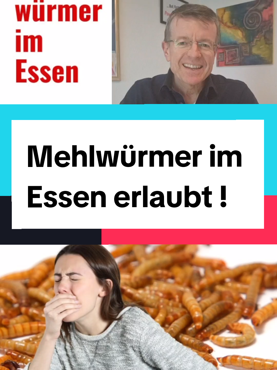 Jetzt wird es eklig – Mehlwürmer im Essen  Ab dem 10. Februar tritt in der EU eine neue Verordnung in Kraft, nach der #Mehlwürmer in #Lebensmitteln verarbeitet werden dürfen. Und zwar als Pulver.  Mehr dazu im erschütternden Video:  Wie stehst du dazu?