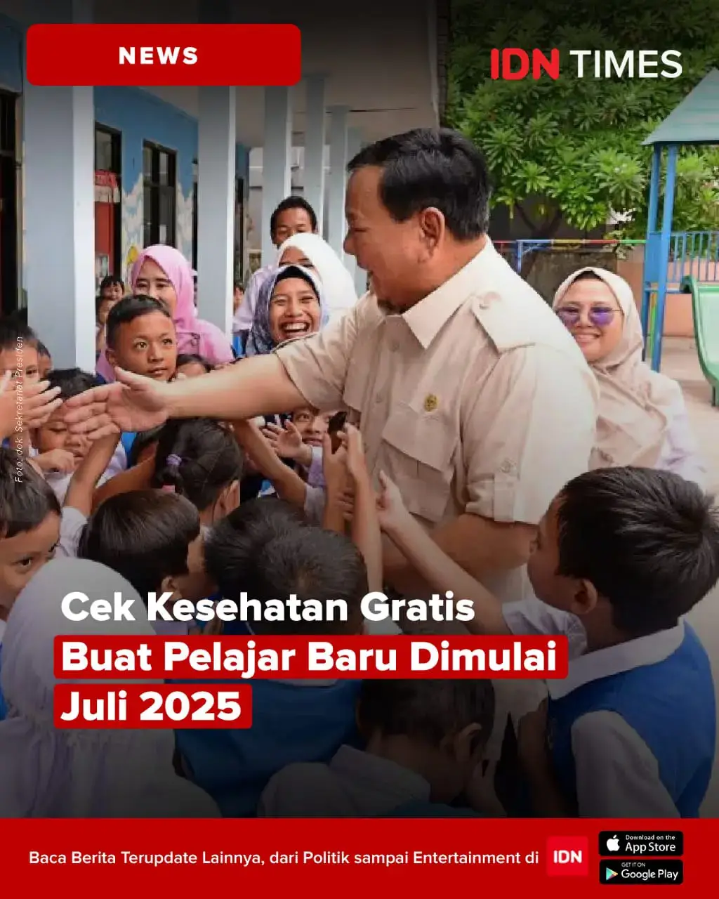 Pemerintah segera melaksanakan program Cek Kesehatan Gratis (CKG). Kementerian Kesehatan bakal memulai program ini secara serentak di seluruh daerah mulai 10 Februari 2025. Ada tiga momentun yang bisa dimanfaatkan, yakni cek kesehatan gratis ulang tahun yang dimulai pada 10 Februari 2025, bagi masyarakat usia 0-6 tahun dan 18 tahun ke atas. Program ini berlaku hingga 30 hari dari sejak tanggal ulang tahun dan pemeriksaan dilakukan di puskesmas atau klinik. Sedangkan CKG sekolah akan dilaksanakan pada Juli 2025 untuk pelajar usai 7-17 tahun. Kemudian, ada CKG khusus akan dilakukan bagi ibu hamil dan balita sesuai jadwal pemeriksaan di puskesmas dan posyandu. “Itulah jenis-jenis pemeriksaan ada tiga. Tapi yang sekolah ini akan mulai pada Juli. Sementara, program ulang tahun akan dimulai pada Senin, 10 Februari 2025, di seluruh Indonesia,” kata Dirjen Kesehatan Primer dan Komunitas, Maria Endang Sumiwi, dalam konpers di Kantor Kementerian Kesehatan, Jakarta, Jumat (7/2). #IDNTimes #IDNTimesNews #TikTokNews #Trending #Viral #CKG2025 #CekKesehatanGratis #Pelajar