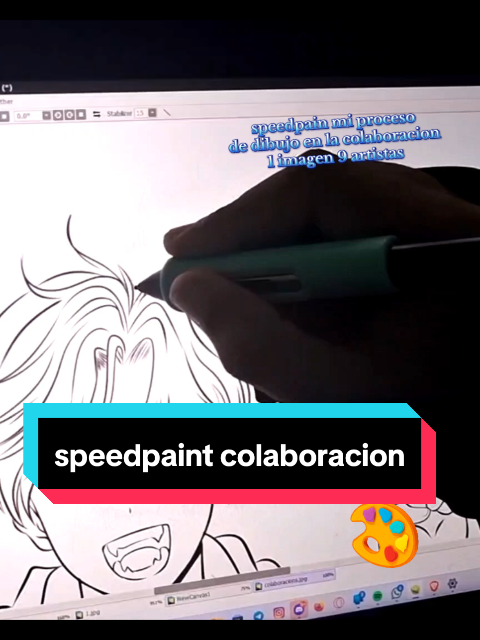 un corto #speedpaint de mi proceso de #dibujodigital de la #colaboracion 1 imagen 9 artistas!  #dibujo #artista #wacom #painttoolsai #sai #trunksdelfuturo #trunksdragonball 