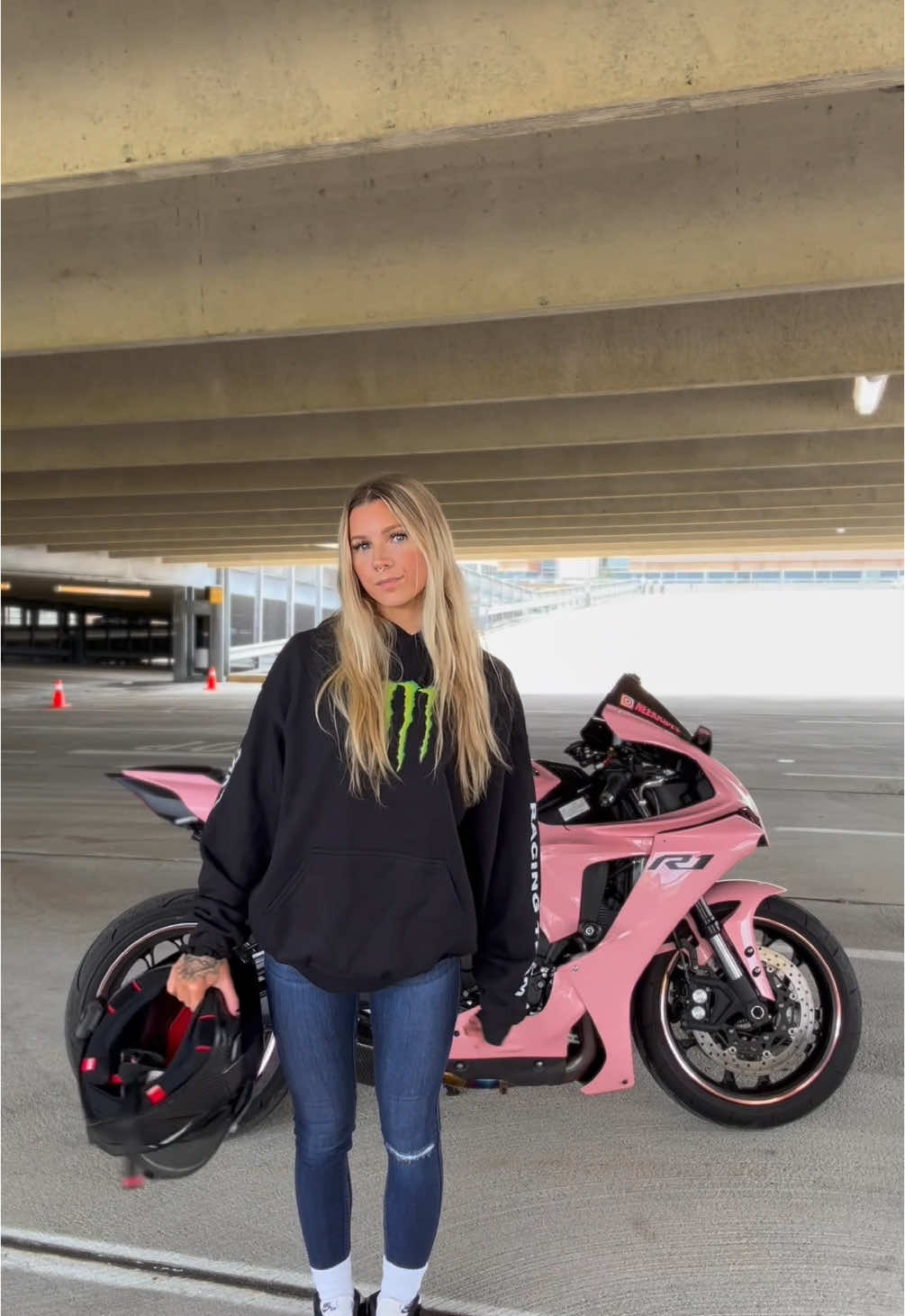 what are we? #yamahar1 #bikergirl #r1 #pinkr1 