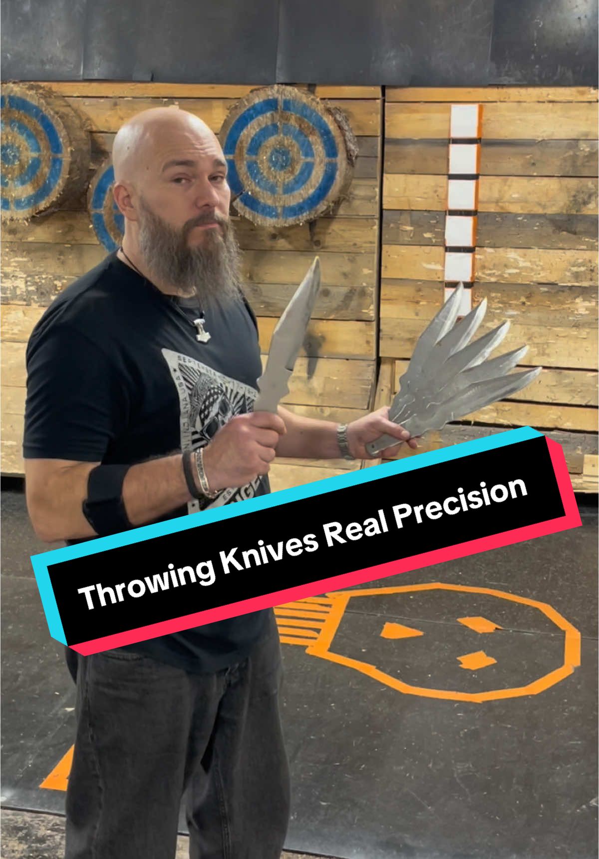 World champion knife thrower showing some cool precision training! Six throwing knives on a plank, small targets bottom too top. I am a knife throwing competitor and professional do not try to copy what I do. #worldchampion #trickshot #knife #precision #likeaboss #rapid #skills #knifethrower #superhero #epic #soulthrower #aim #ladder #imagination #boom #pehart #nerd #sweden #sverige #knivkastning #training 