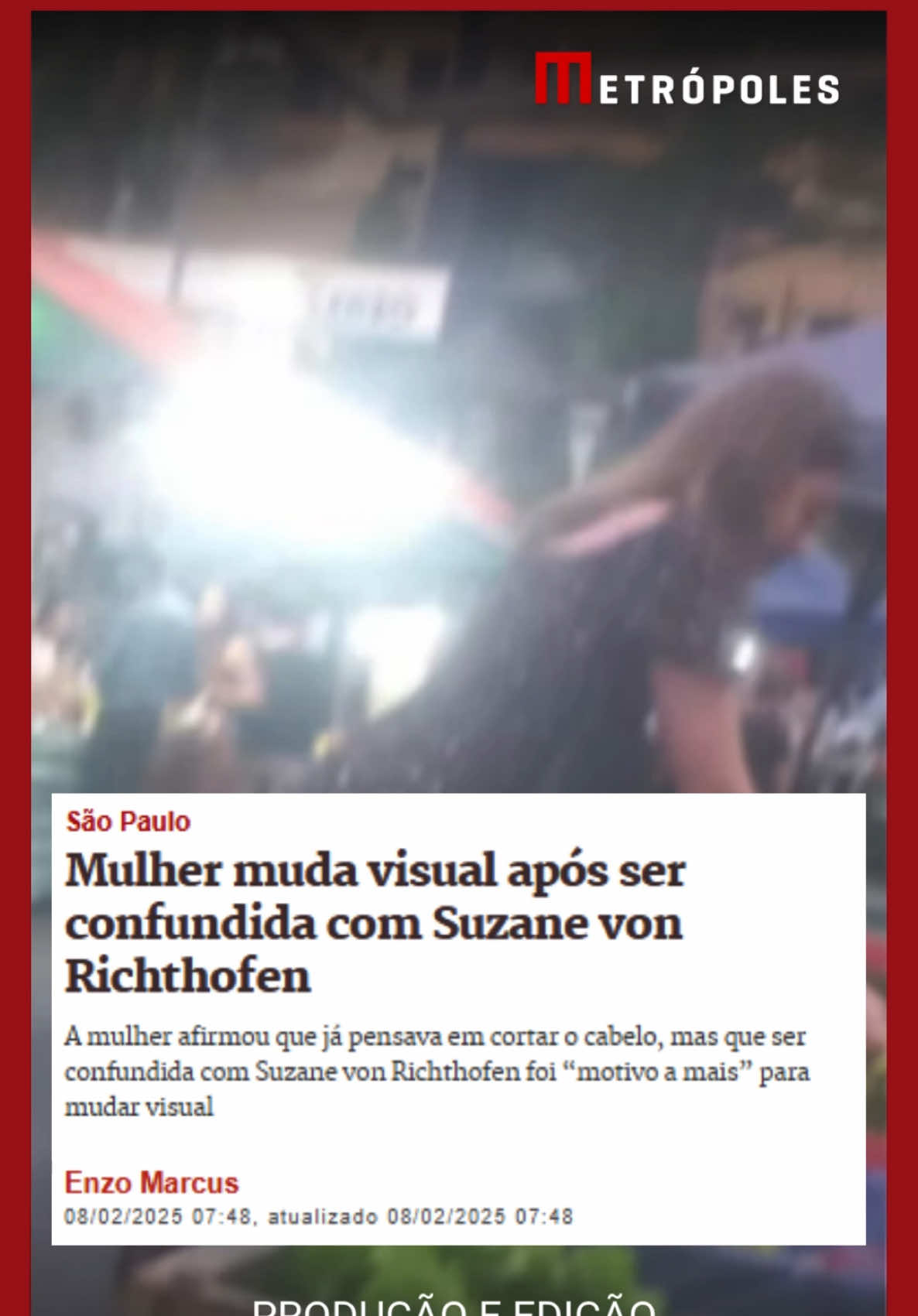 A comerciante Andressa Caroli Orcajo, de 35 anos, contou que já pensava em cortar o #cabelo, mas que ser confundida com Suzane von #Richthofen — agora Suzane Louise Magnani Muniz — enquanto fazia compras em uma feira, em Águas de #Lindoia, no interior de #SãoPaulo, foi um “motivo a mais” para mudar o visual. Em entrevista ao Metrópoles, a mulher afirmou que tudo começou na última terça-feira (4/2), quando foi avisada por um amigo sobre uma foto tirada dela enquanto fazia compras na feira. #TikToknotícias